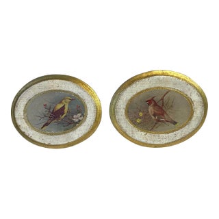 Vintage Italian Gilt Wood Bird Motif Wall Art For Sale