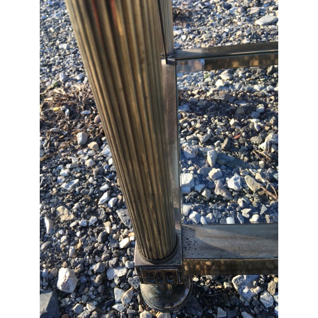Metal Mid Century Regency Style Solid Brass Side Table in the Manner of Mastercraft. For Sale - Image 7 of 10