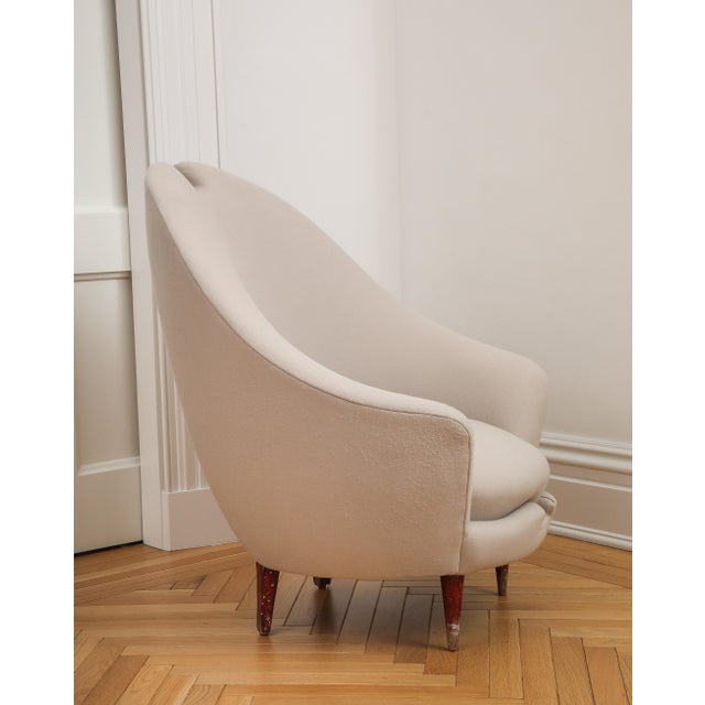 1950s Italian Federico Munari Upholstered Curved Lounge Chair For Sale In New York - Image 6 of 10