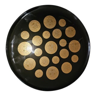 Vintage Houzz Art Aztec Sun Glass Platter For Sale