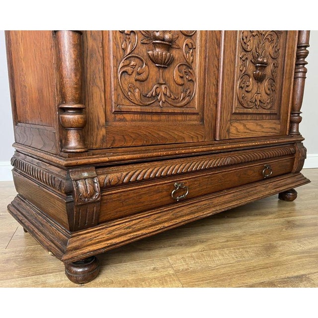 Antique French Glazed Oak Display Bookcase For Sale - Image 11 of 14