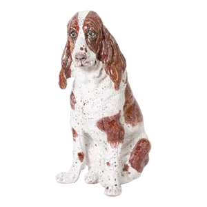 Vintage Italian Glazed Terra Cotta Dog