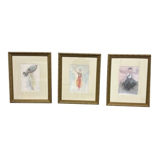 Ballard Designs "Cambodian Dancers" by Auguste Rodin for the Royal Ballet, Set of Three For Sale