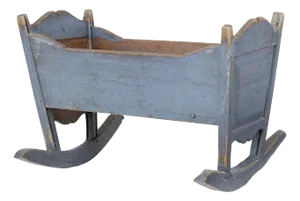 Mid 19th Century Swedish Painted Pine Rocking Cradle, 1860s