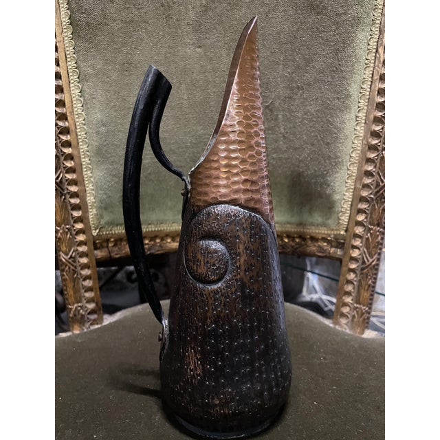 Copper and Sheet Metal Pitcher by Jean Goardère, 1910s For Sale - Image 10 of 15
