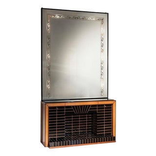 Vintage Bar Fixture with Illuminated Mirror by Brusotti, 1940s For Sale