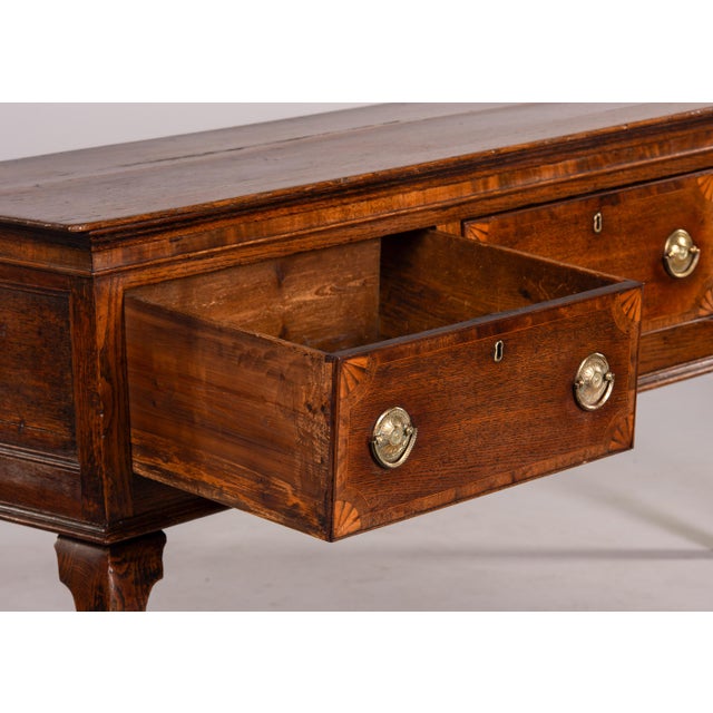 English Early 19th Century Oak Dresser Base or Console For Sale - Image 12 of 13
