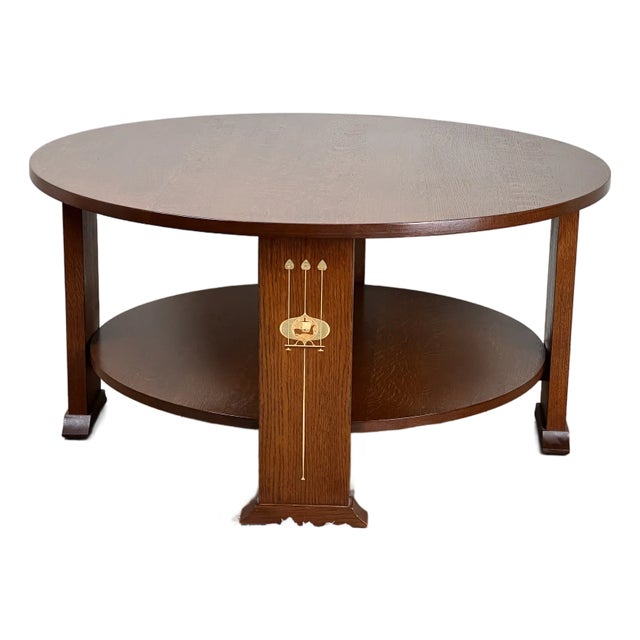 Vintage Harvey Ellis by Stickley Oak Cocktail Table For Sale