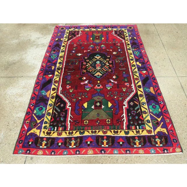 Vintage Persian Hamadan Rug – Size: 4' 5" X 6' 7" For Sale - Image 4 of 10