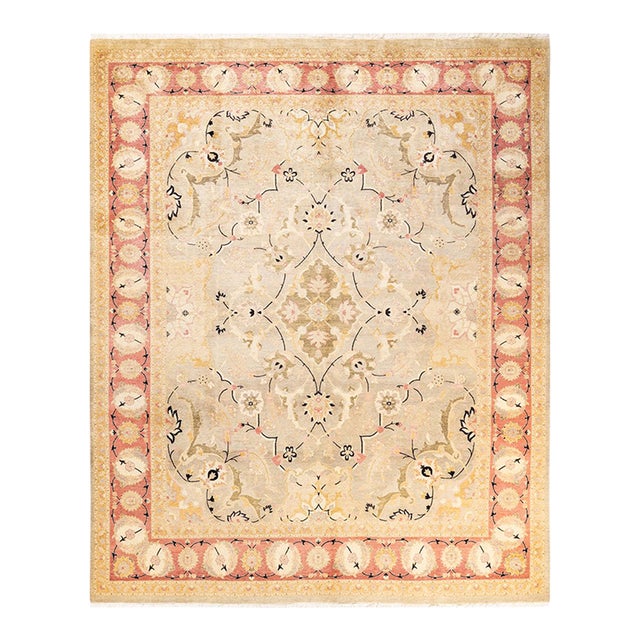 Mogul, One-of-a-Kind Hand-Knotted Area Rug - Light Gray, 8' 2" x 10' 1" For Sale