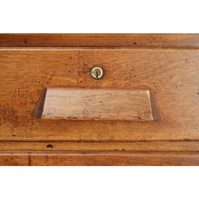 Industrial Early 20th century Industrial Style Wood Double Sided Desk For Sale - Image 3 of 11