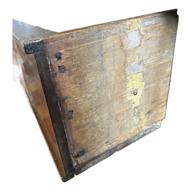 Antique 17th c. Italian carved two-door one drawer Cabinet with original iron lock, raised on impressive paw feet