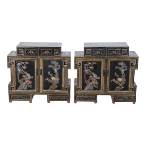 Antique Chinese Elmwood Two Door Cabinets—A Pair
