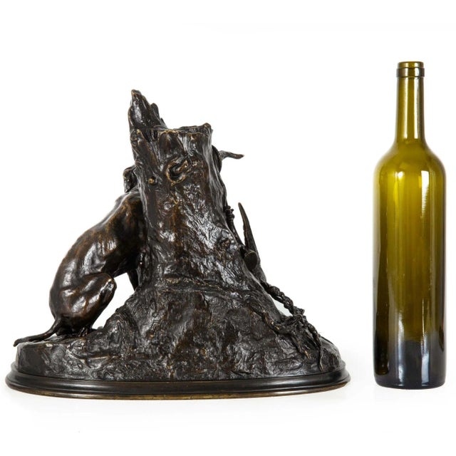 19th Century French 19th Century Bronze Sculpture “Gardant Du Gibier” by Pierre-Jules Mêne For Sale - Image 5 of 12