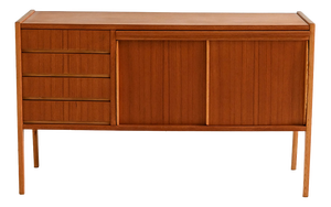 Scandinavian Sideboard with Foldaway Teak Desk, 1960s