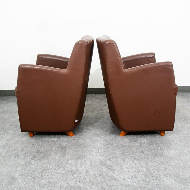 1960s 1960s Mid Century Danish Modern Lounge Chairs Set Leather N Eilersen Chocolate Brown 2 For Sale - Image 5 of 12