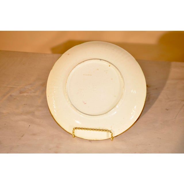 Ivory 19th Century Wedgwood Majolica Bird and Fan Plate For Sale - Image 8 of 8