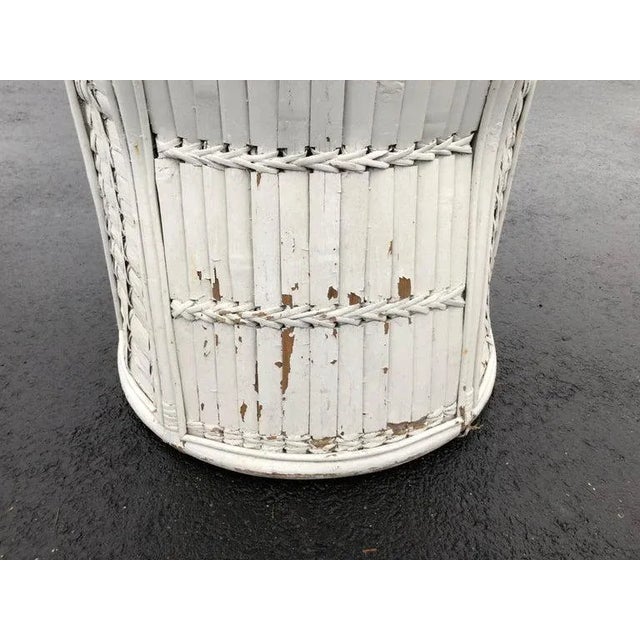 1970s White Split Bamboo Peacock Chair For Sale - Image 11 of 13