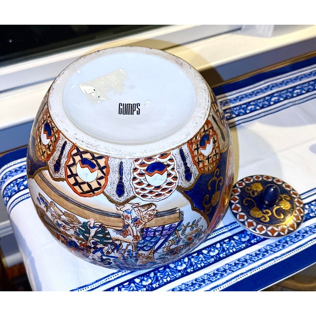 Gump's of San Francisco - Vintage Porcelain Lidded Jar For Sale - Image 12 of 12