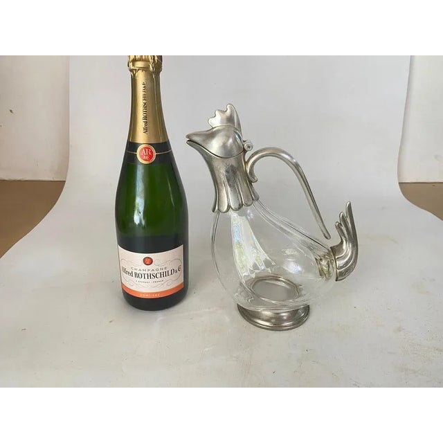 20th Century Silver Color Liquor Bottle in Glass and Metal, France For Sale - Image 3 of 13