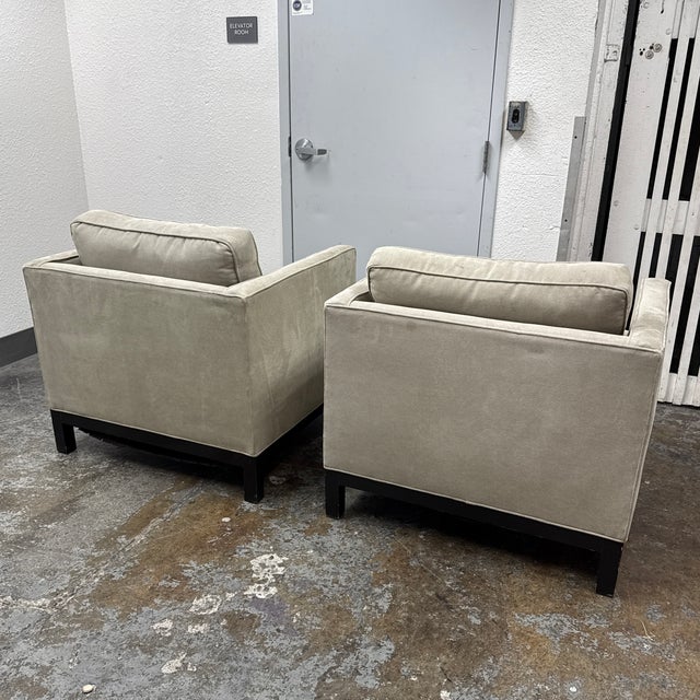 Textile Crate & Barrel Lounge Armchairs, Pair For Sale - Image 7 of 12