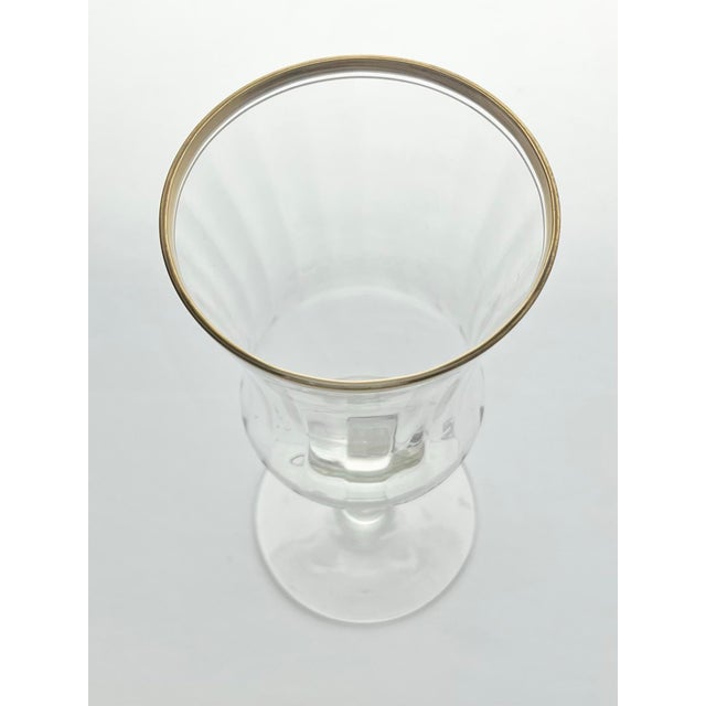 1960s Mid-century Vintage Set of 6 Optic Gold Rim Iced Tea Glasses 7” 10oz Good vintage condition. No chips, cracks, or...