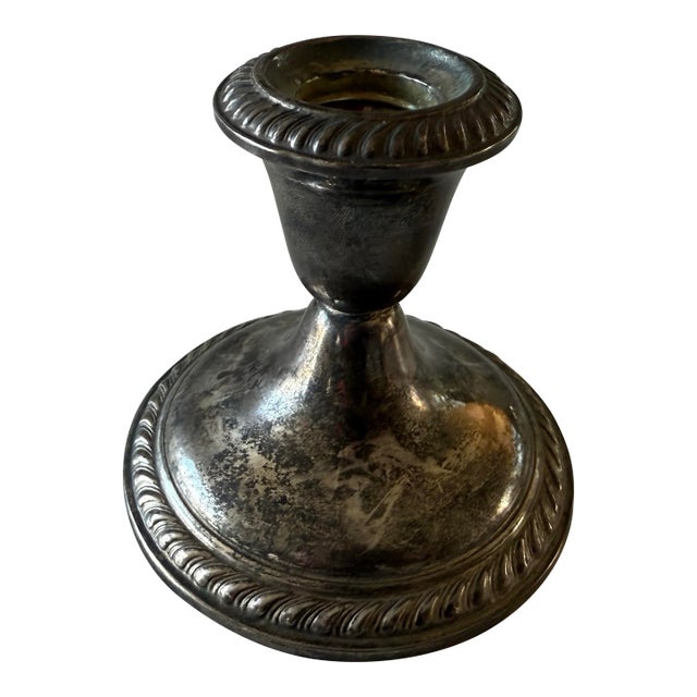 Vintage Sterling Silver Weighted Candle Holder For Sale