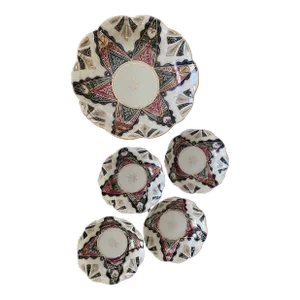 Vintage Early 20th Century Nippon Tn Hand-Painted Berry Bowl Set - 5 Pieces
