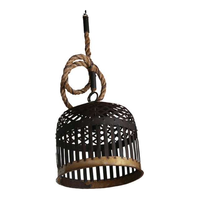 Cisco Metal Basket Pendant Light For Sale