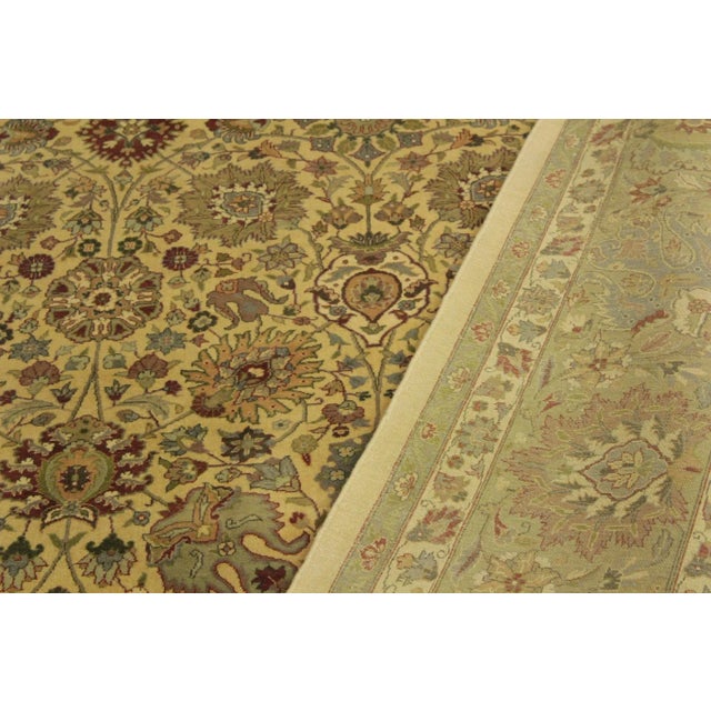 1970s 1970s 1970s Tabriz Oria Gold/Green Wool Rug - 10'1'' X 14'2'' For Sale - Image 5 of 7