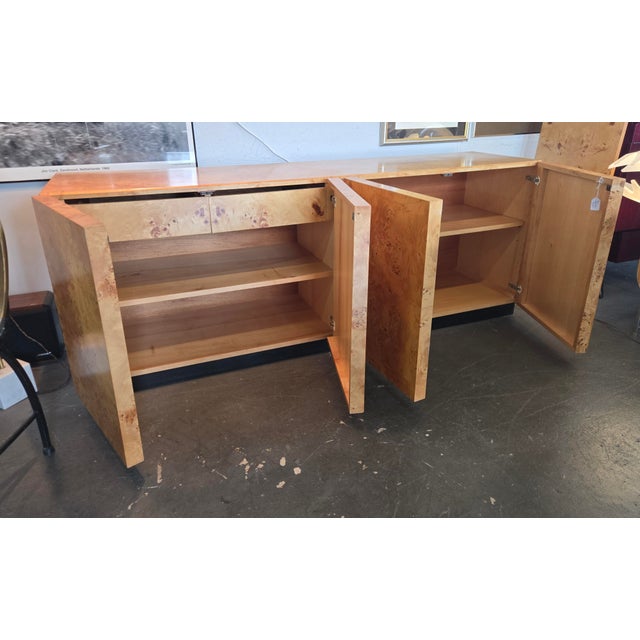 Milo Baughman Burl Wood Credenza For Sale In Miami - Image 6 of 11