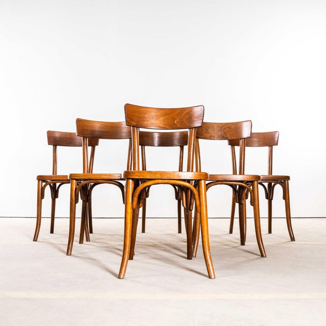 Brown Vintage Bentwood Dining Chairs, 1950s, Set of 6 For Sale - Image 8 of 8