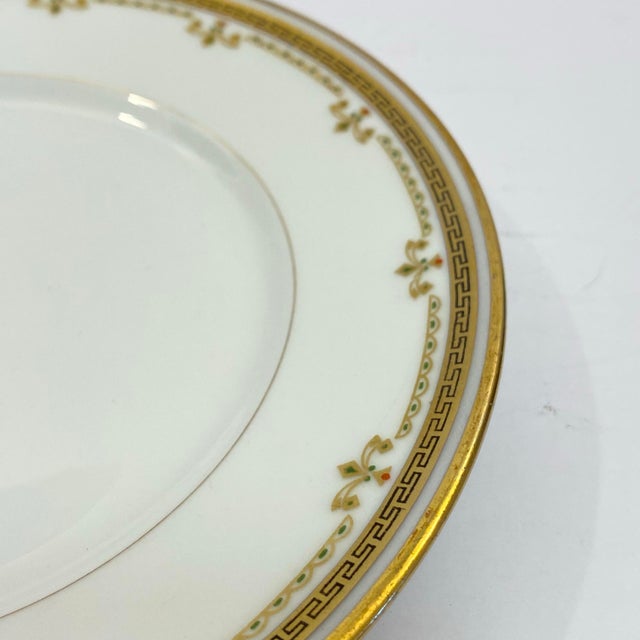 French Antique Bernardaud “B&c” Limoges Greek Key & Gilt Garland Dessert Plates, 7.25” – Set of 5 (C. 1900–1930) For Sale - Image 3 of 10