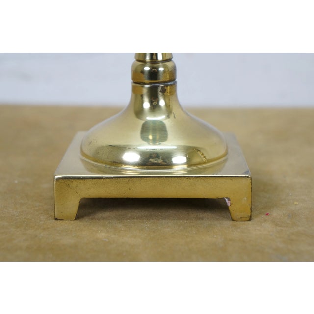 Metal Vintage Colonial Style Solid Brass Candlesticks Candle Holders- a Pair For Sale - Image 7 of 13