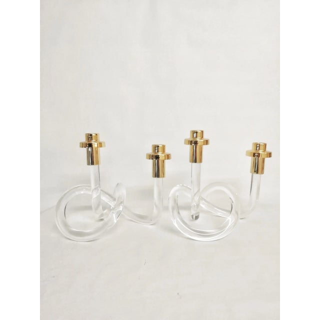 Mid-Century Acrylic Glass Candleholders by Dorothy Thorpe, Set of 2 For Sale - Image 6 of 11