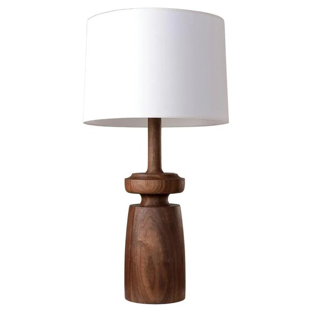 Not Yet Made - Made To Order Lathe Turned Walnut Table Lamp by Michael Rozell For Sale - Image 5 of 5