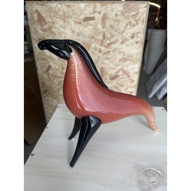 Glass Glass Sculpture Horse Hippocampus by Toni Zuccheri for Barovier & Toso, 1980 For Sale - Image 7 of 9