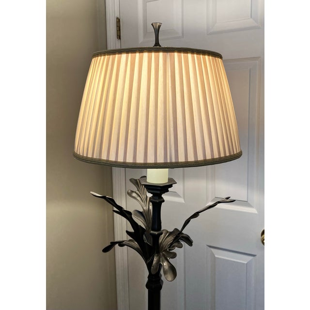 Bronze Late 20th Century Bronze Acanthus Leaf Art Deco Art Nouveau Floor Lamp by Decorative Crafts Inc For Sale - Image 8 of 12