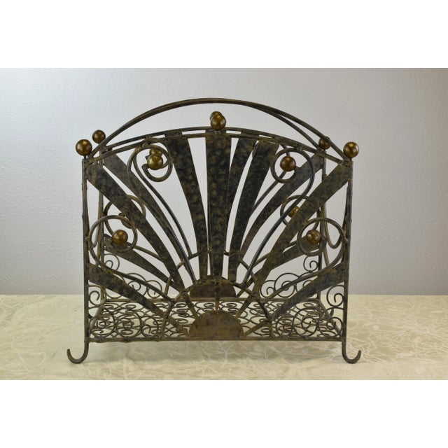 2000s Hand-Forged Indoor Wrought Iron Firewood Storage For Sale - Image 9 of 9