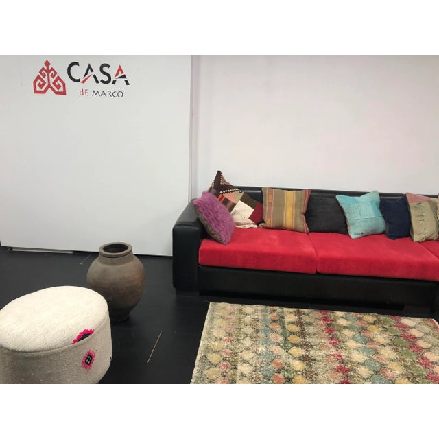 Vintage Geometric Design Turkish Handmade Multicolor Rug For Sale In Phoenix - Image 6 of 11