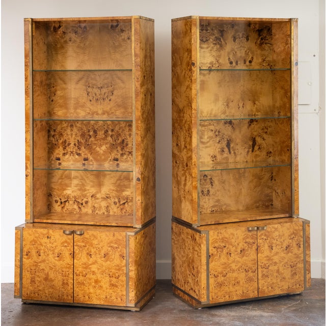 Italian Bookcase or Display Cabinet of Burr Sycamore - Two Available For Sale - Image 4 of 18