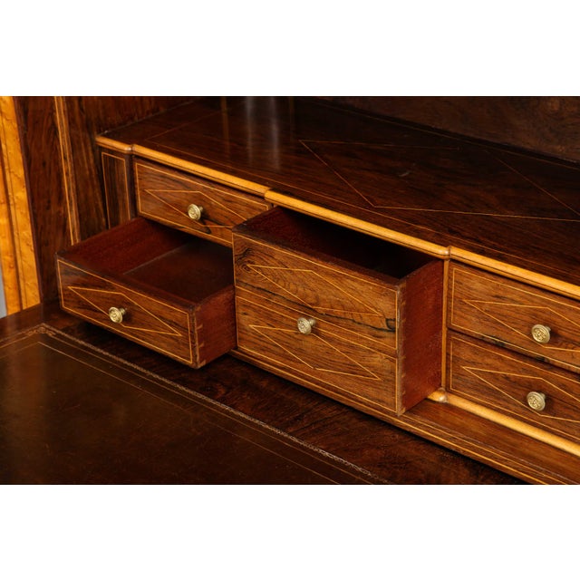 Wood 19th-Century Walnut Secretaire Abattant For Sale - Image 7 of 12