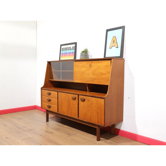 Mid 20th Century Mid Century Modern Vintage Teak Highboard Credenza Buffet by Stonehill Danish Style For Sale - Image 5 of 15