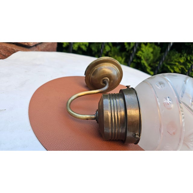 Art Deco Brass Wall Sconce, 1920s For Sale - Image 3 of 6