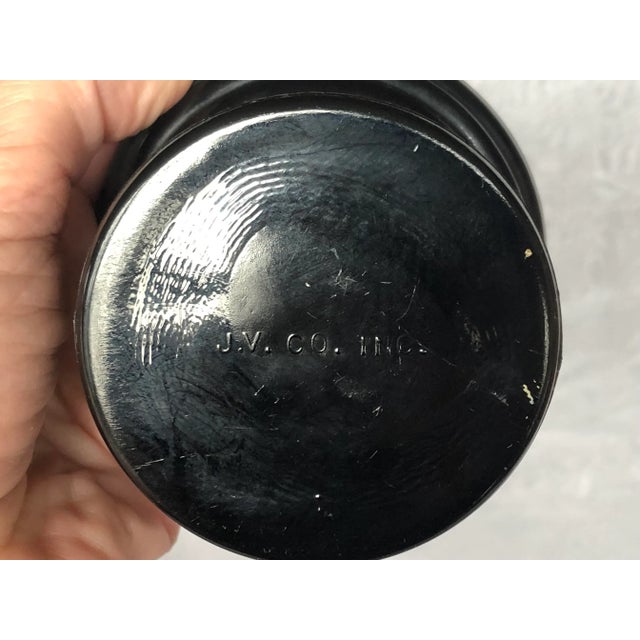 Vintage Black Glass Apothecary Jar With Lid For Sale - Image 10 of 12