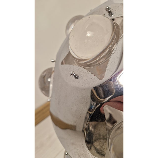 Table Lamp in Chromed Metal and Glass by Oscar Torlasco for Stilkronen For Sale - Image 12 of 17