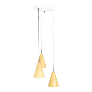 Yellow Pendant Lamp in Aluminum, 1960s For Sale