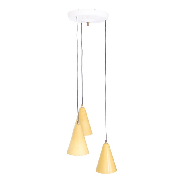 Yellow Pendant Lamp in Aluminum, 1960s For Sale