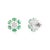 14k Versatile Emerald Diamond Flower Cluster Stud Earrings- A Pair For Sale - Image 4 of 10