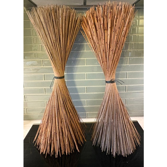 1990s Pair 1993 Decorative Bamboo Reeds From Saks Fifth Avenue For Sale - Image 5 of 6